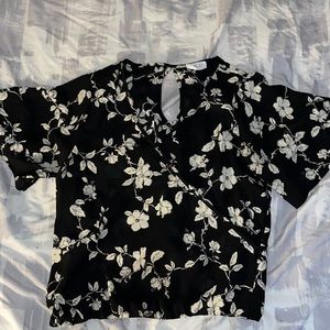 Black Floral Blouse